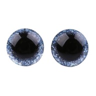 GLITTER BLUE MASKOT EYES 12 mm