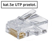 Zástrčka RJ45/8P8C UTP cat.5E, krútená dvojlinka, drôt/lanko AWG24-26, priechodná, 10 ks.
