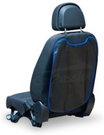 Chránič operadla autosedačky, ekokoža, modrá
