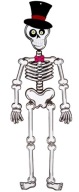 Závesná dekorácia Skeleton Dvere Wall Halloween Skeleton 95 cm
