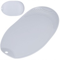 Plastová DOSKA NA KRAJENIE s odkvapkávačom 2v1 kuchyňa 37x25 cm svetlo šedá