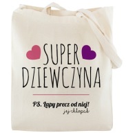 Bavlnená nákupná taška SUPER GIRL