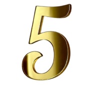 Číslo 5 Ozdoba na bok narodeninovej torty, 8 cm, plexisklo