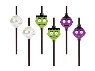 Papierové slamky Halloween Monsters, 6 ks