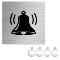 NEREZ NEREZ Plaketka na dvere/stenu BELL ICON 10x10 hliník