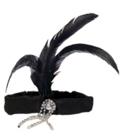 Čelenka s perím Retro Black Charleston Charlestone 20. roky 20. storočia 40 20 40'
