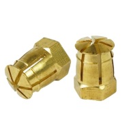 10x Nábytkový spoj M6 x 12 mm, mosadz, s dilatačnou guľou, vložka z dreva