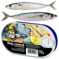 Filety z makrely v oleji Omega 3 Filety z makrely v plechovke 170g KIER
