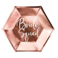 Papierové taniere na BRIDGE PARTY rose gold rose gold BRIDE 6 ks