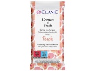 CLEANIC Cream & Fresh - Peach ošetrujúce obrúsky na ruky 1 balenie-15 ks