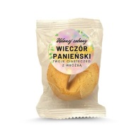 Fortune cookie s okrúhlou nálepkou Slepačia párty 1ks 6g pre hostí