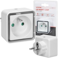 LED NOČNÁ LAMPA SO ZÁSUVKOVÝM SNÍMAČOM 230V