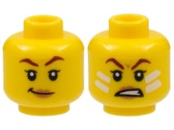 Lego New Head Yellow Woman White Characters Stripes 3626cpb3055