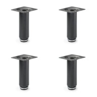 Okrúhle kovové nábytkové nohy V-10 cm, čierne