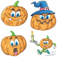 NÁLEPKY NA BIELEJ FÓLII NA NÁSTENNÝ NÁBYTOK HALLOWEEN PUMPKIN PUMPKIN PUMPKIN