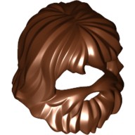 Lego New Hair Červenohnedé hnedé s hustou bradou 87999