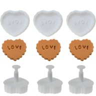 Vytláčané vykrajovačky Hearts LOVE COOKIES 3 ks