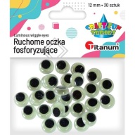 Čierne fosforeskujúce oči 12mm 30ks 439202 Titan