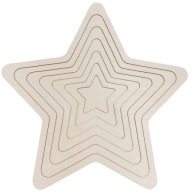 Drevený krúžok do lapača snov STAR, 6 ks