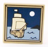 Potlač LEGO dlaždice plaviacej sa lode 2x2 3068pb0408