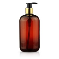 DÁVKOVAČ TEKUTÉHO MYDLA FĽAŠA S PUMPAČKOU NA TEKUTÉ GÉL 500ml 0,5l HNEDÁ