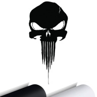 Nálepka na auto SKULL SKULL PUNISHER 15x7
