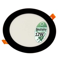 LED panelové svietidlo 12W 230V zápustné stropné svietidlo Čierne