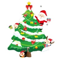 Samolepka na vianočný stromček SANTA GLITTER CUTE NA STENU VIANOCE 50CM