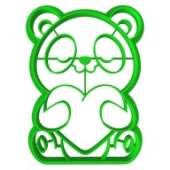 PREMIUM formička Vykrajovačka na perníčky VALENTÍN Srdiečko Panda so srdiečkom 8cm