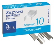 Oceľové kancelárske sponky 10 Tetis 1000 ks.