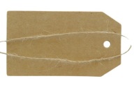 Visačky so šnúrkou 70 x 40 mm, 3 kusy, béžová