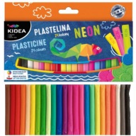 Kidea plastelína 24 neónových a klasických farieb