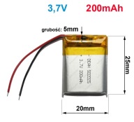 Nabíjateľná batéria Mp3 GPS RC 502025 200mAh