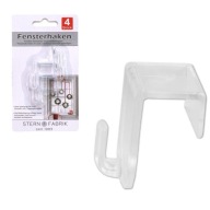 Háčiky Klip na okenné dekorácie 4ks Transparent
