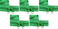 Špirálový zips 5 mm zips ZELENÝ 5 metrov + 10 zipsov