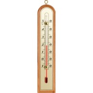 Drevený izbový teplomer, zlatá stupnica -10 až +50°C