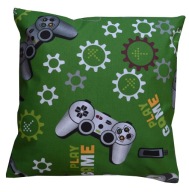 PLAY GAME zelená bavlnená obliečka na vankúš