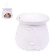 KERAMICKÝ VOŇAVÝ KRB PRE AROMATERAPII VZOR HLAVA TVÁR BIELA ​​H-8CM