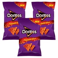 Doritos Flamin' Hot Corn chips s veľmi pikantnou príchuťou 3x 75 g