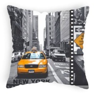 Obliečka na vankúš 40x40 cm biela so vzorom New York pre Jasiek