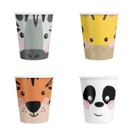 SAFARI MIX ANIMALS PAPIEROVÉ POHÁRKY, 4 ks