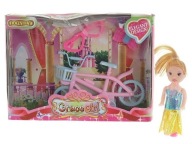 MINI BÁBIKA 9CM S BICYKLOM