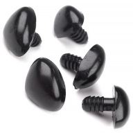 5x Bezpečnostný nos SVORKY pre hračky maskota ČIERNA 15x20 mm