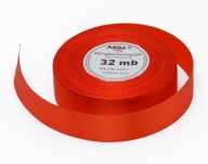 Červená saténová stuha 12mm 32m 8031