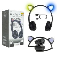 SLÚCHADLÁ PRE DETI BLUETOOTH LED RGB MAČACIE UŠI