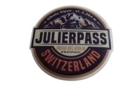 NÁLEPKA JULIERPASS ŠVAJČIARSKO 6,6 x 6,6 cm UNIKÁTNA KOLEKCIA