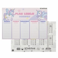 Plán hodiny s násobilkou A5 Unicorn STARPAK 536139