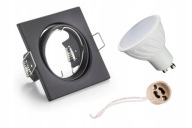 GU10 10W LED SET BLACK SQUARE halogénové svietidlo