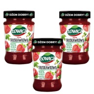 Jahodový džem Łowicz Ovocný s nízkym obsahom cukru menej cukru 3x 280g