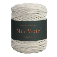 Mia Mote Pletená bavlnená šnúra pre makramé, krémová, prírodná, 3mm, 100m